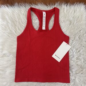 Lululemon Swiftly Tech Tank Top Race Length Scoopneck Shirt Lucid Red Size 4 NWT